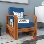 Wovian Solid Sheesham Wooden 1 Seater Sofa Set (Honey  Finish)