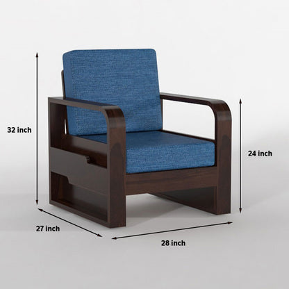 Zandor Sheesham Wooden 6 Seater Sofa Set (Walnut Finish)