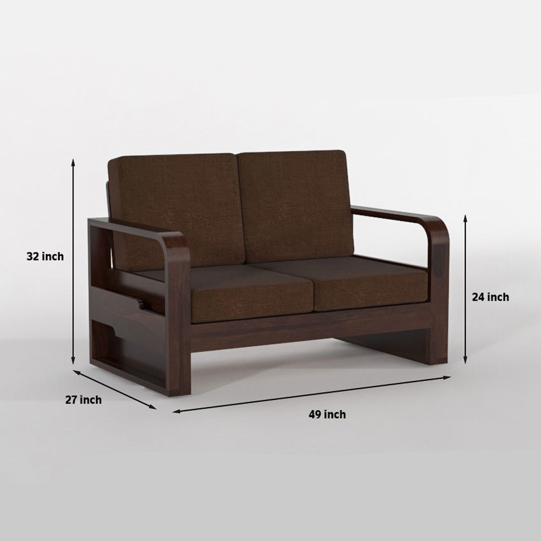 Orynel Sheesham Wooden 4 Seater Sofa Set (Walnut Finish)