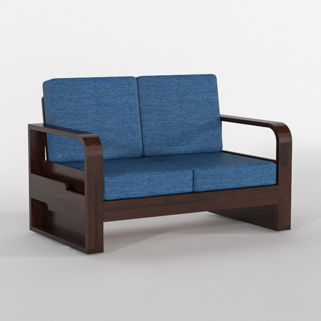 Juvric Solid Sheesham Wooden 2 Seater Sofa Set (Walnut Finish)