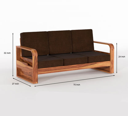 Zandor Sheesham Wooden 6 Seater Sofa Set (Honey Finish)