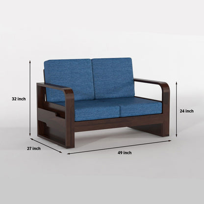 Orynel Sheesham Wooden 4 Seater Sofa Set (Walnut Finish)