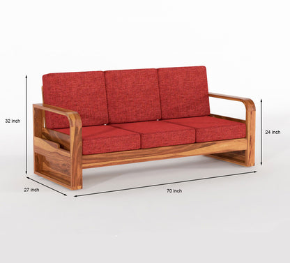 Zandor Sheesham Wooden 6 Seater Sofa Set (Honey Finish)