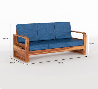 Zandor Sheesham Wooden 6 Seater Sofa Set (Honey Finish)