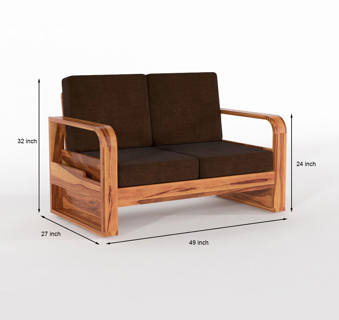 Orynel Sheesham Wooden 4 Seater Sofa Set (Honey Finish)