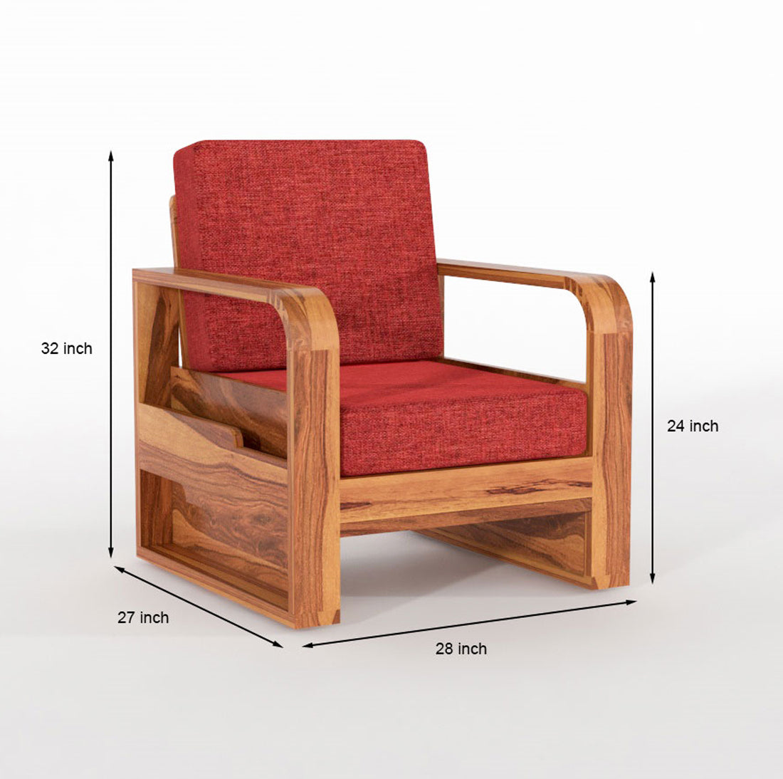 Zandor Sheesham Wooden 6 Seater Sofa Set (Honey Finish)