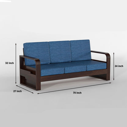 Zandor Sheesham Wooden 6 Seater Sofa Set (Walnut Finish)