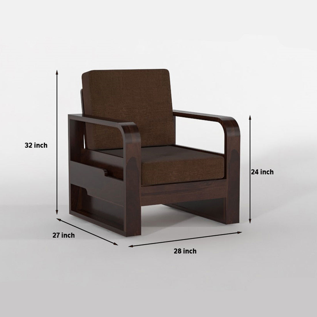 Zandor Sheesham Wooden 6 Seater Sofa Set (Walnut Finish)