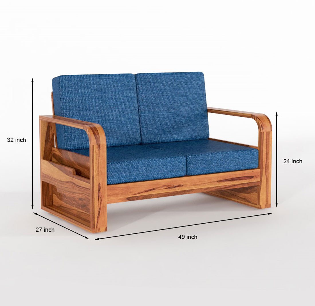 Zandor Sheesham Wooden 6 Seater Sofa Set (Honey Finish)