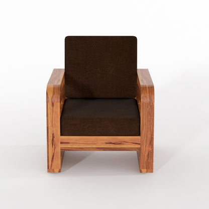 Wovian Solid Sheesham Wooden 1 Seater Sofa Set (Honey  Finish)