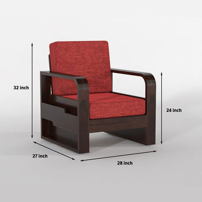 Zandor Sheesham Wooden 6 Seater Sofa Set (Walnut Finish)