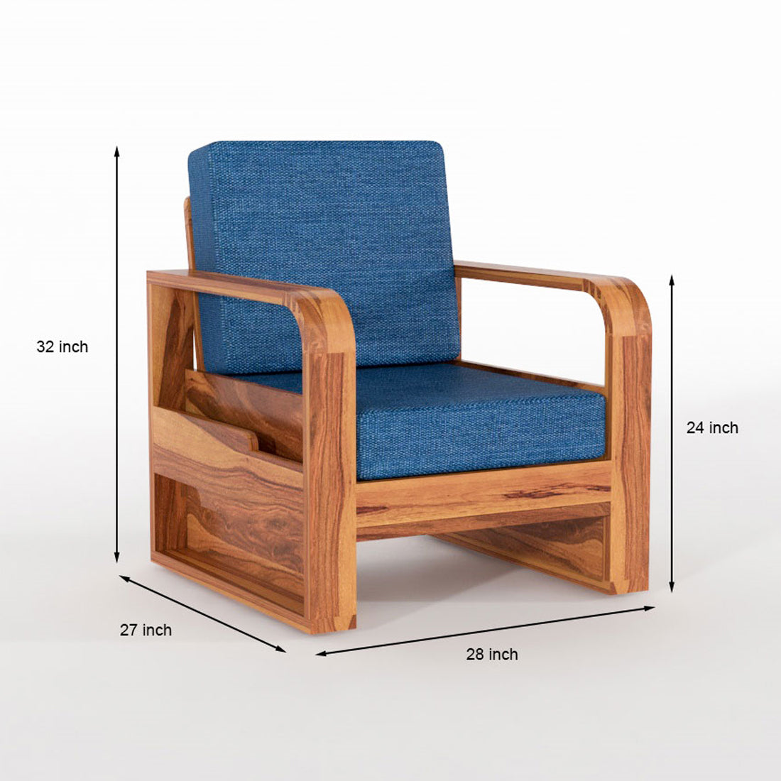 Zandor Sheesham Wooden 6 Seater Sofa Set (Honey Finish)