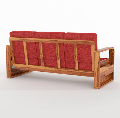 Brivon Sheesham Wooden 5 Seater Sofa Set (Honey Finish)