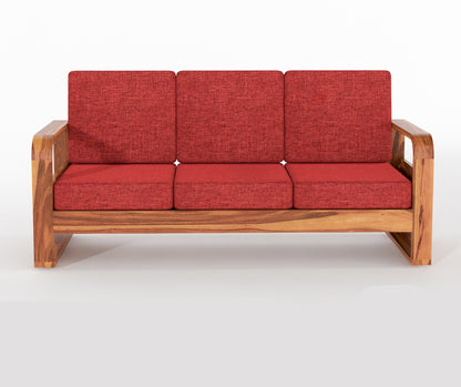 Brivon Sheesham Wooden 5 Seater Sofa Set (Honey Finish)