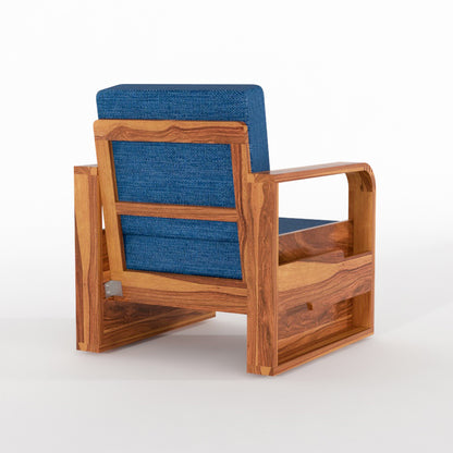 Brivon Sheesham Wooden 5 Seater Sofa Set (Honey Finish)