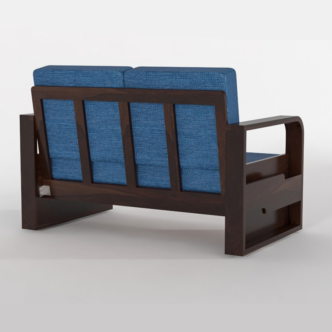 Juvric Solid Sheesham Wooden 2 Seater Sofa Set (Walnut Finish)