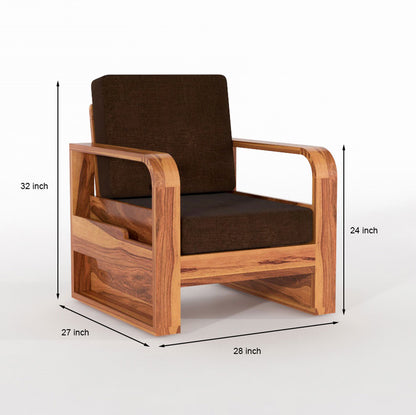 Zandor Sheesham Wooden 6 Seater Sofa Set (Honey Finish)