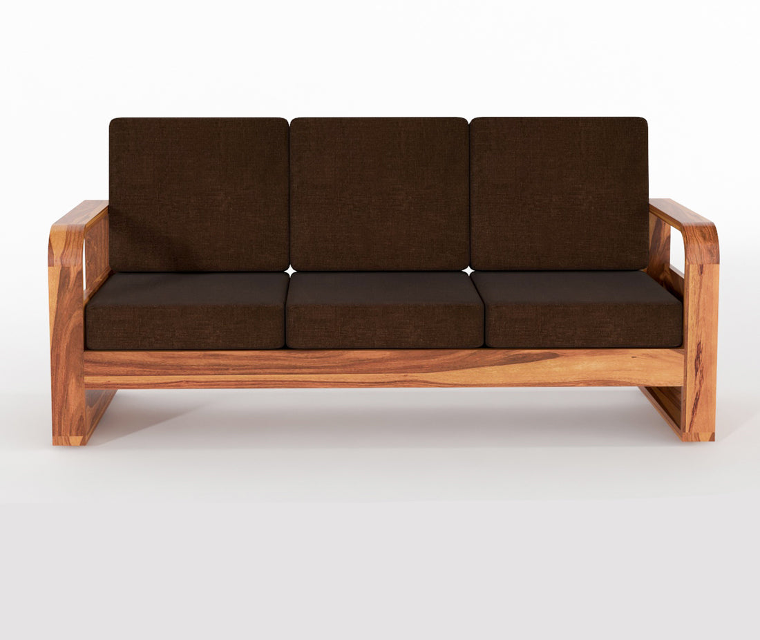 Brivon Sheesham Wooden 5 Seater Sofa Set (Honey Finish)