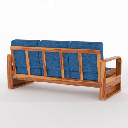 Brivon Sheesham Wooden 5 Seater Sofa Set (Honey Finish)