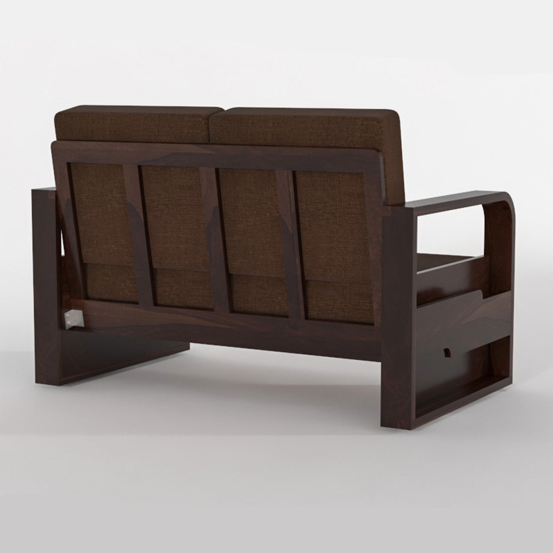Juvric Solid Sheesham Wooden 2 Seater Sofa Set (Walnut Finish)