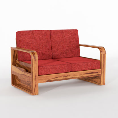 Orynel Sheesham Wooden 4 Seater Sofa Set (Honey Finish)