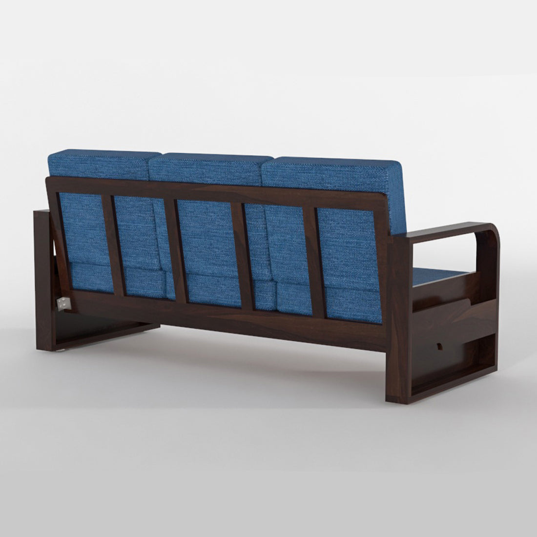 Brivon Sheesham Wooden 5 Seater Sofa Set (Walnut Finish)