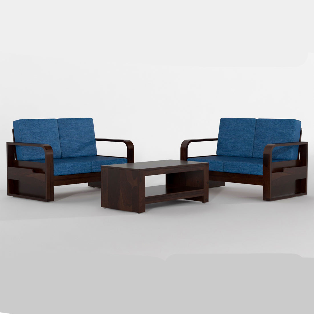 Orynel Sheesham Wooden 4 Seater Sofa Set (Walnut Finish)