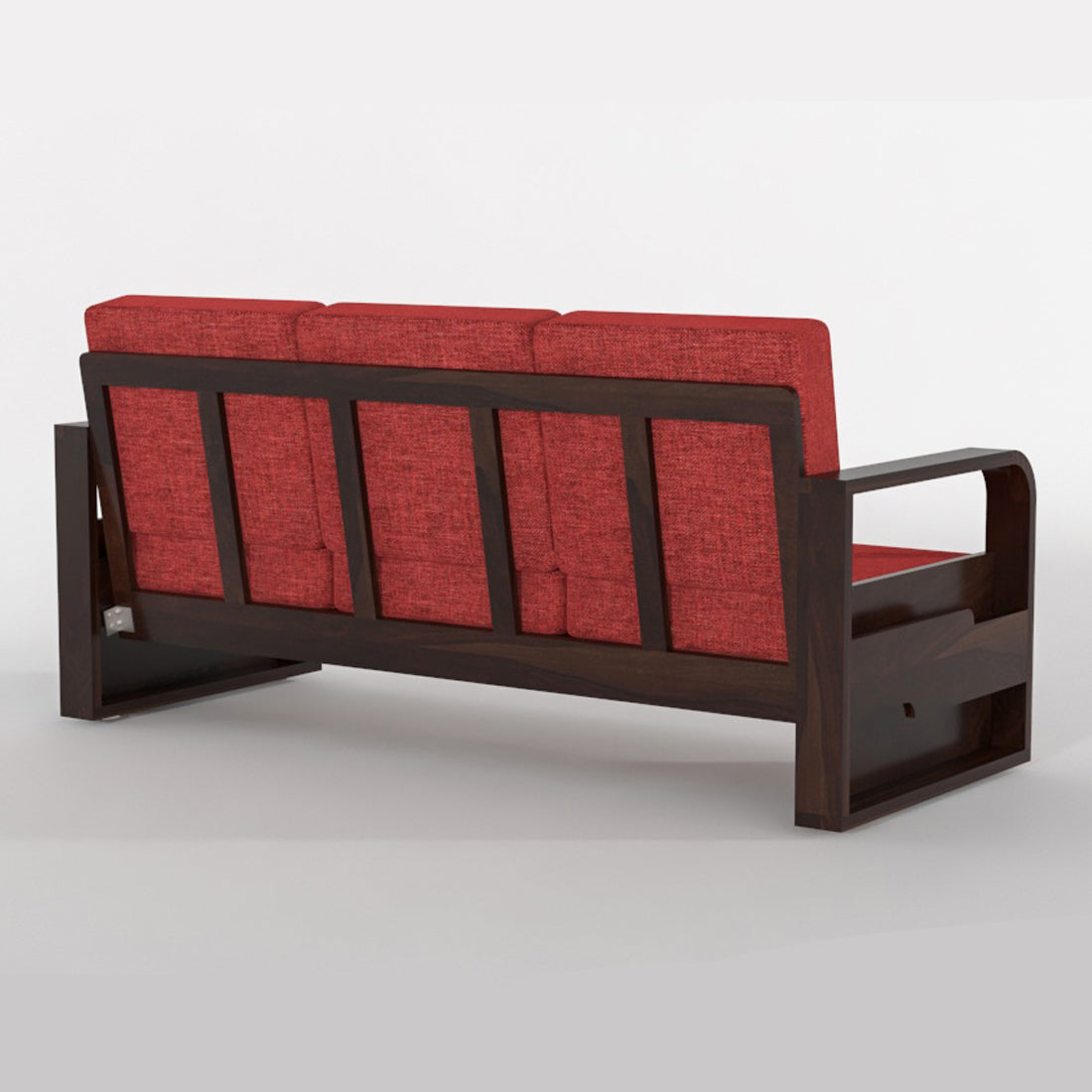 Brivon Sheesham Wooden 5 Seater Sofa Set (Walnut Finish)