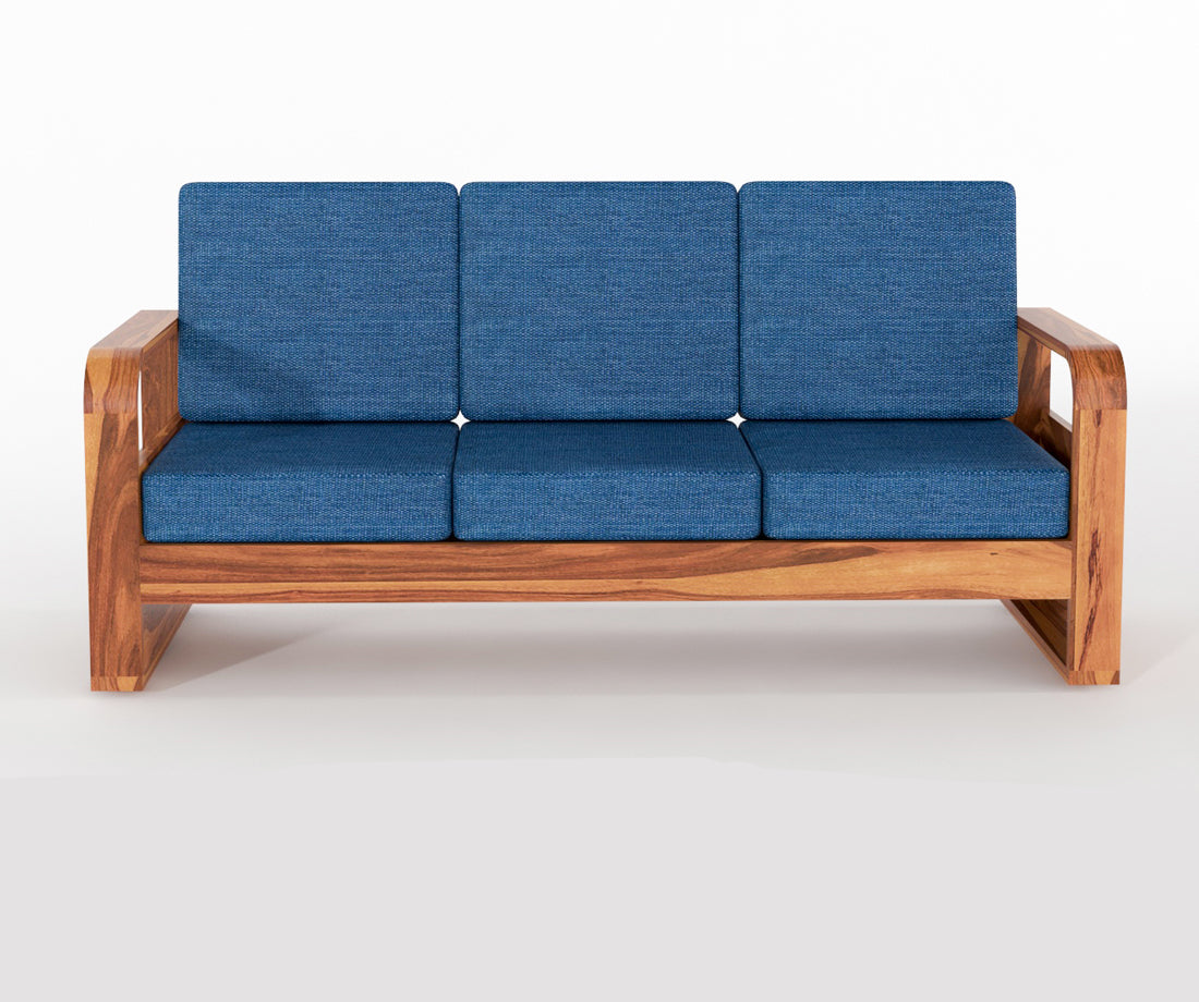 Brivon Sheesham Wooden 5 Seater Sofa Set (Honey Finish)