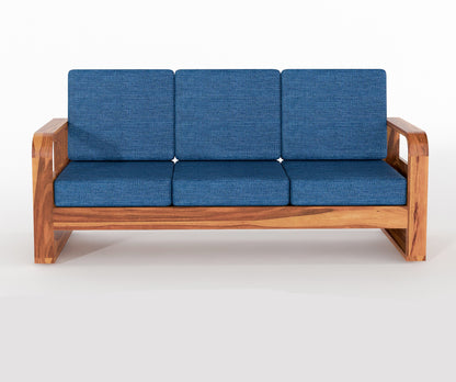 Brivon Sheesham Wooden 5 Seater Sofa Set (Honey Finish)