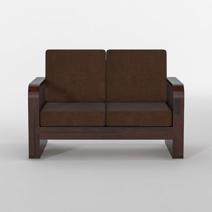 Juvric Solid Sheesham Wooden 2 Seater Sofa Set (Walnut Finish)