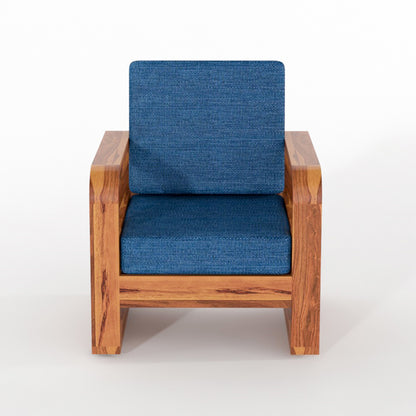 Brivon Sheesham Wooden 5 Seater Sofa Set (Honey Finish)