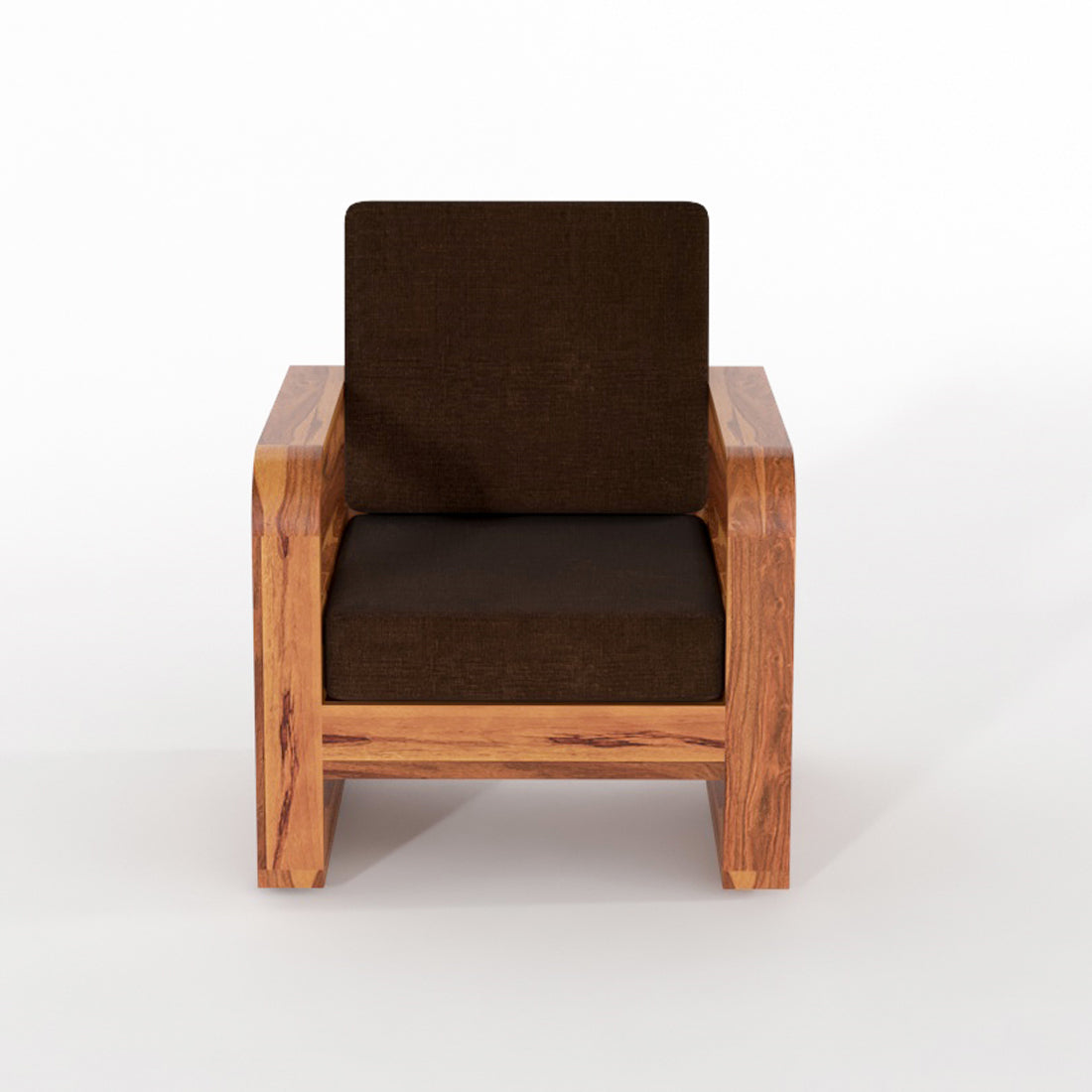 Brivon Sheesham Wooden 5 Seater Sofa Set (Honey Finish)