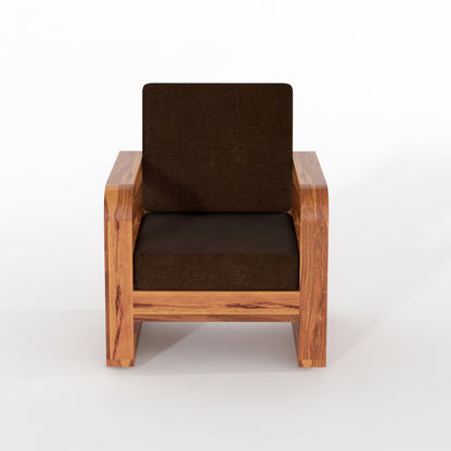 Brivon Sheesham Wooden 5 Seater Sofa Set (Honey Finish)